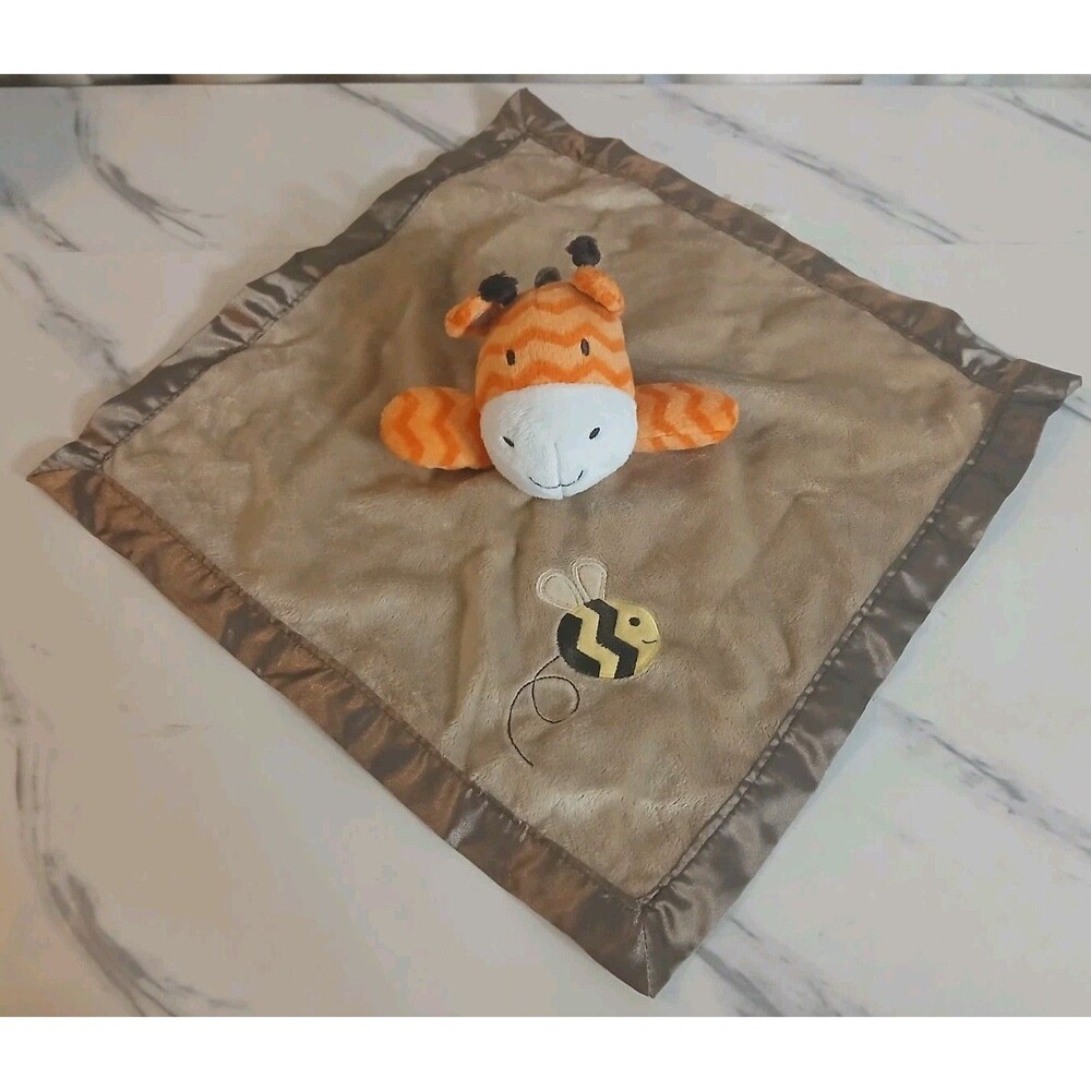 Circo Giraffe Lovey Security Blanket Bumble Bee Brown Orange 13" Plush Satin
